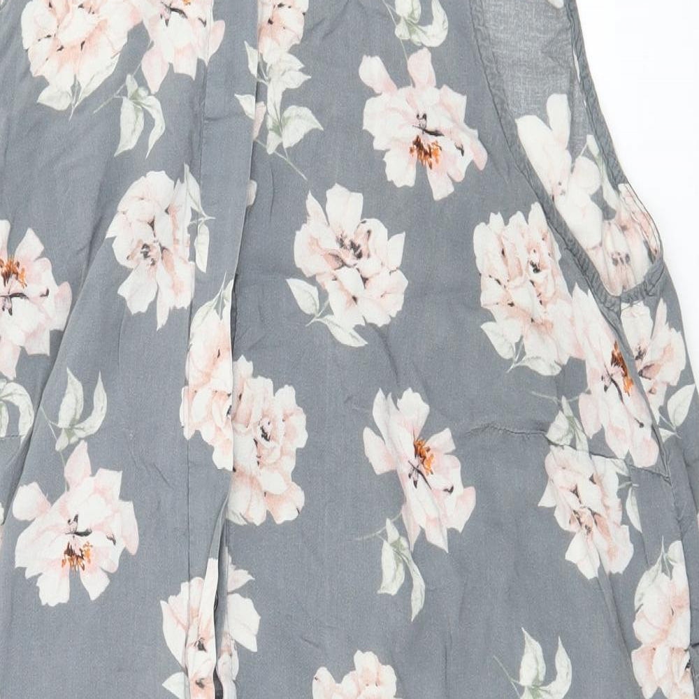 New Look Womens Grey Floral  Basic Blouse Size 20