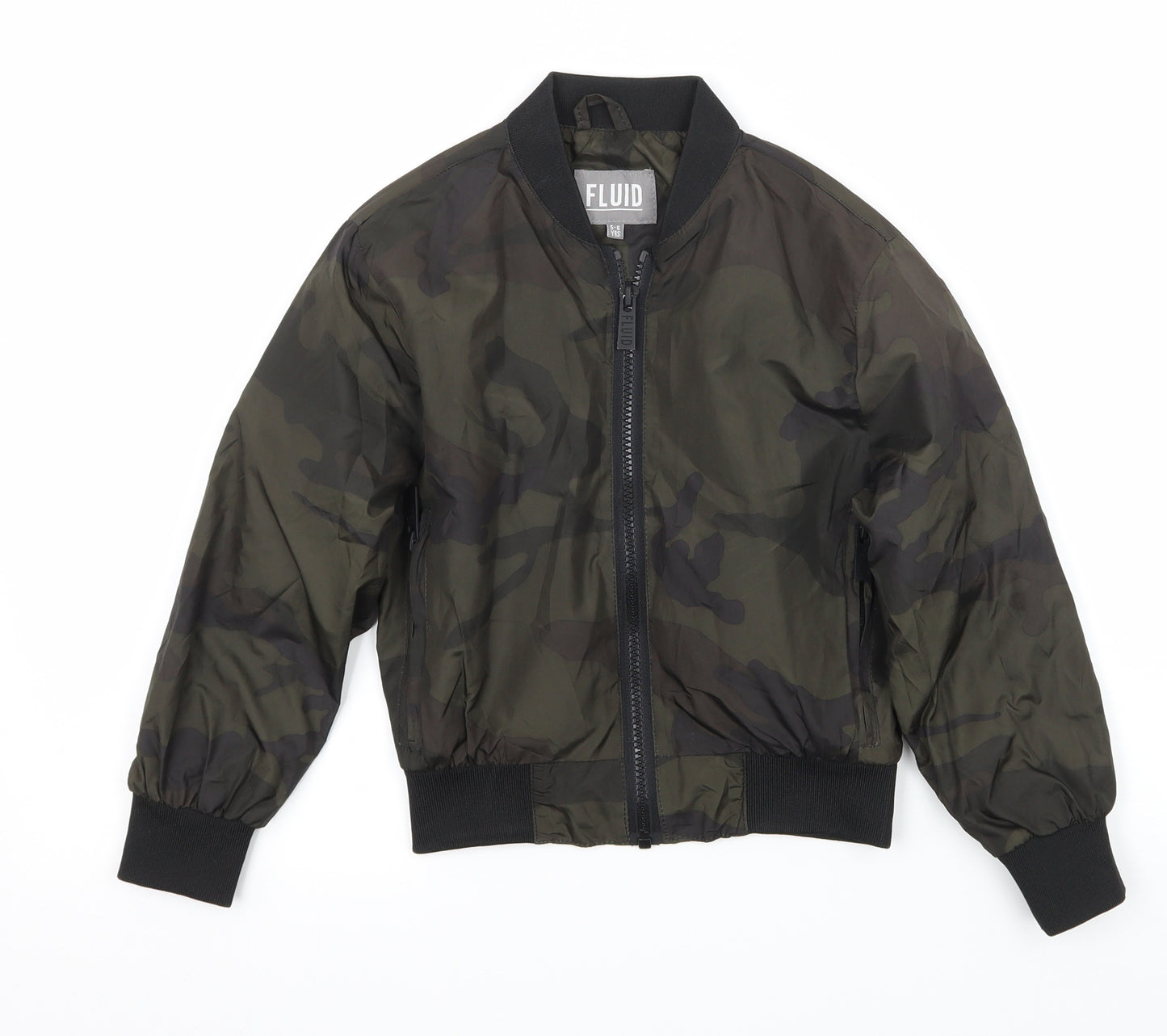 Fluid Boys Green Camouflage  Bomber Jacket Jacket Size 5-6 Years