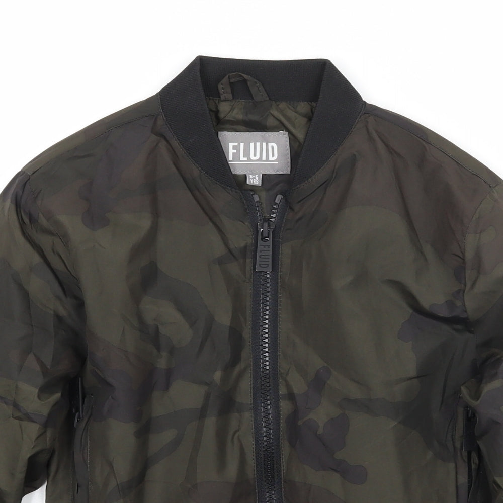 Fluid Boys Green Camouflage  Bomber Jacket Jacket Size 5-6 Years
