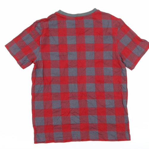 PEP & CO Boys Red Check Jersey Basic T-Shirt Size 9-10 Years