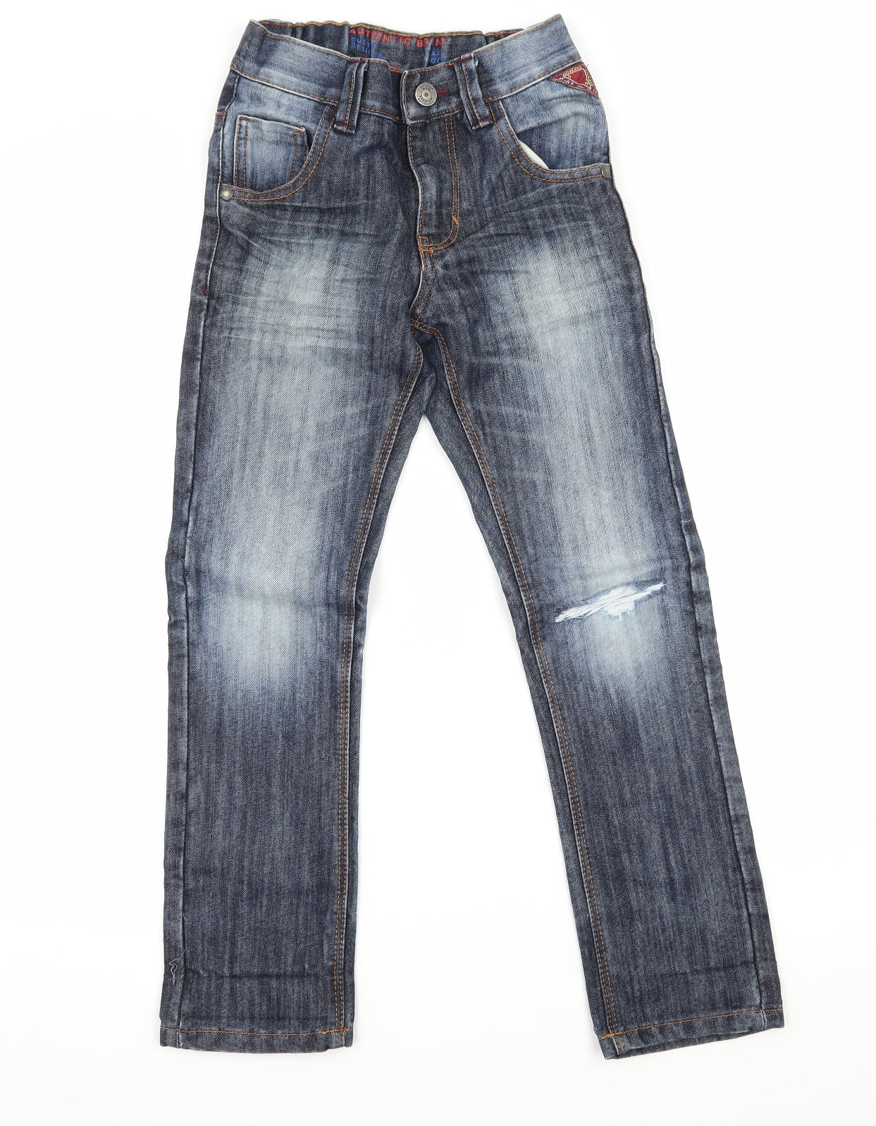 NEXT Boys Blue  Denim Straight Jeans Size 7 Years - Distressed