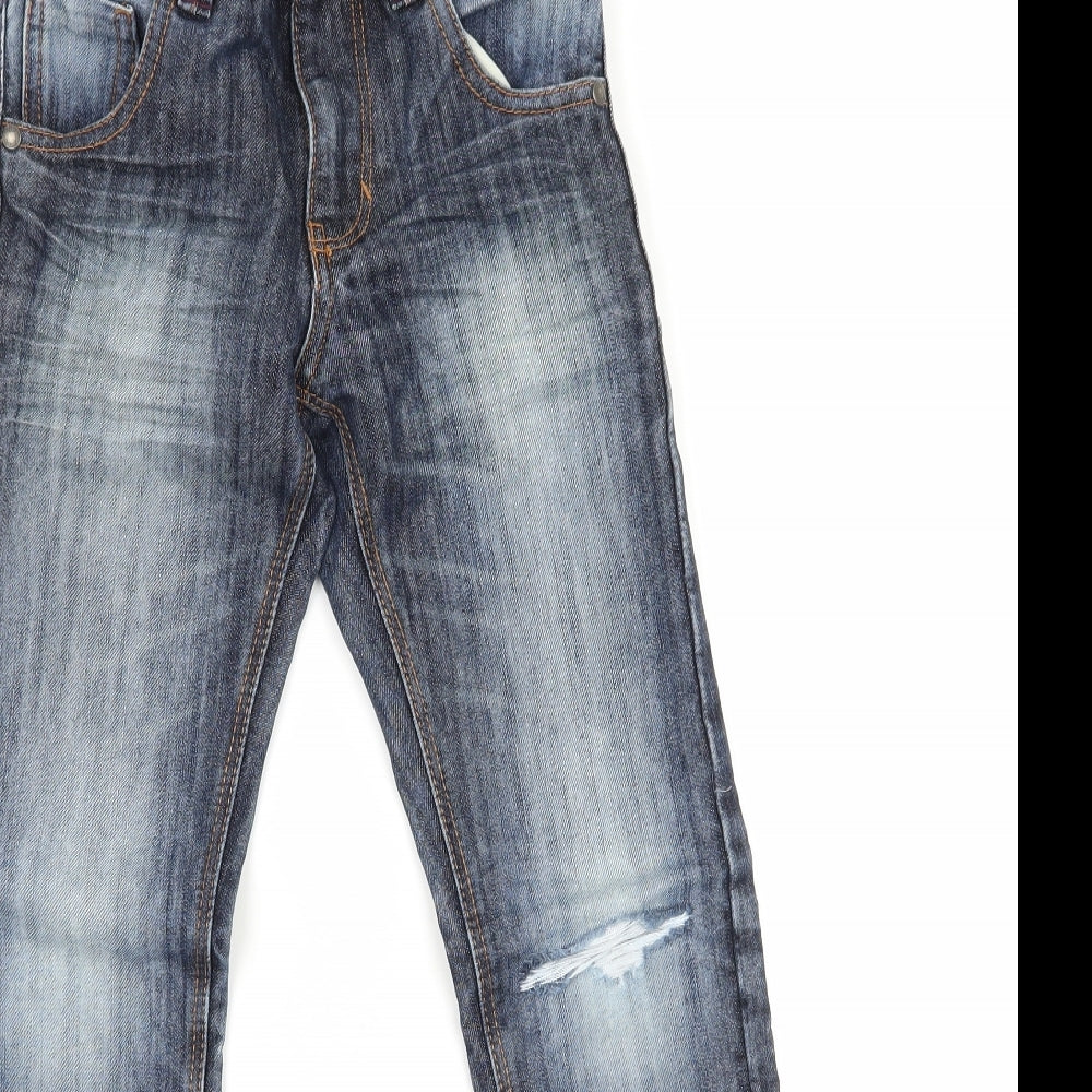 NEXT Boys Blue  Denim Straight Jeans Size 7 Years - Distressed