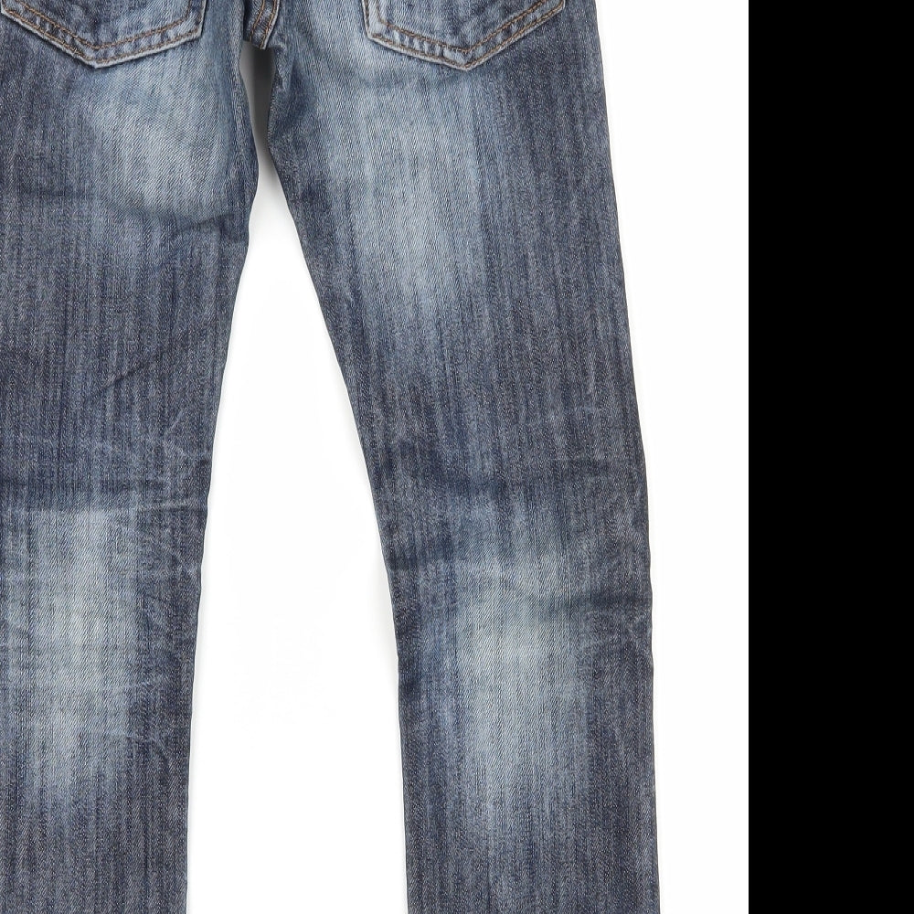 NEXT Boys Blue  Denim Straight Jeans Size 7 Years - Distressed