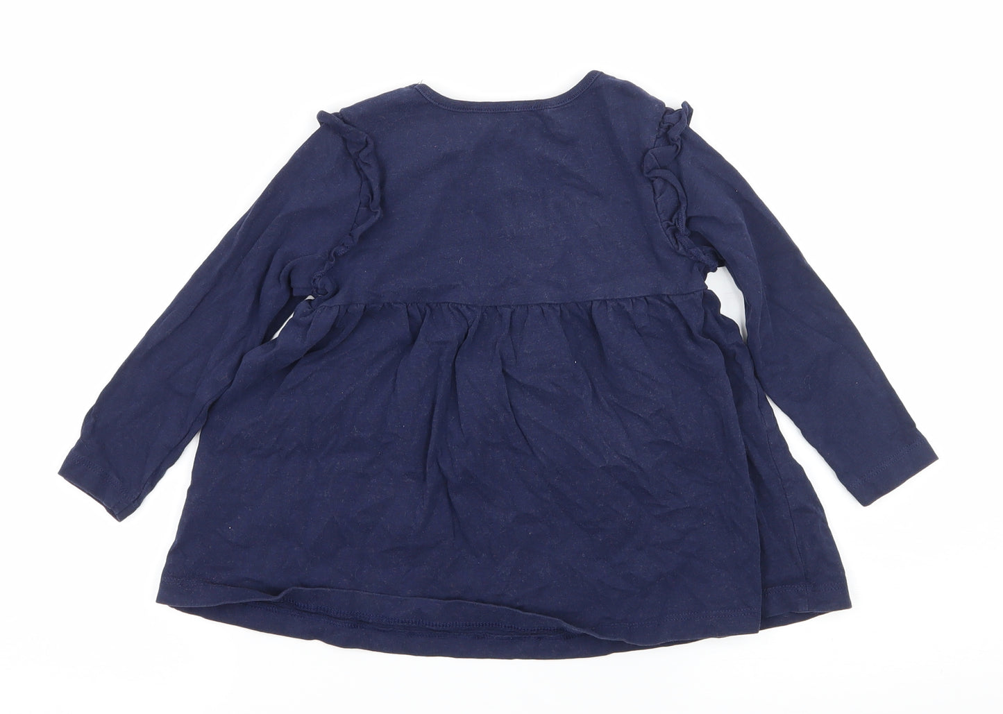 George Girls Blue  Jersey Skater Dress  Size 18-24 Months  - slogan