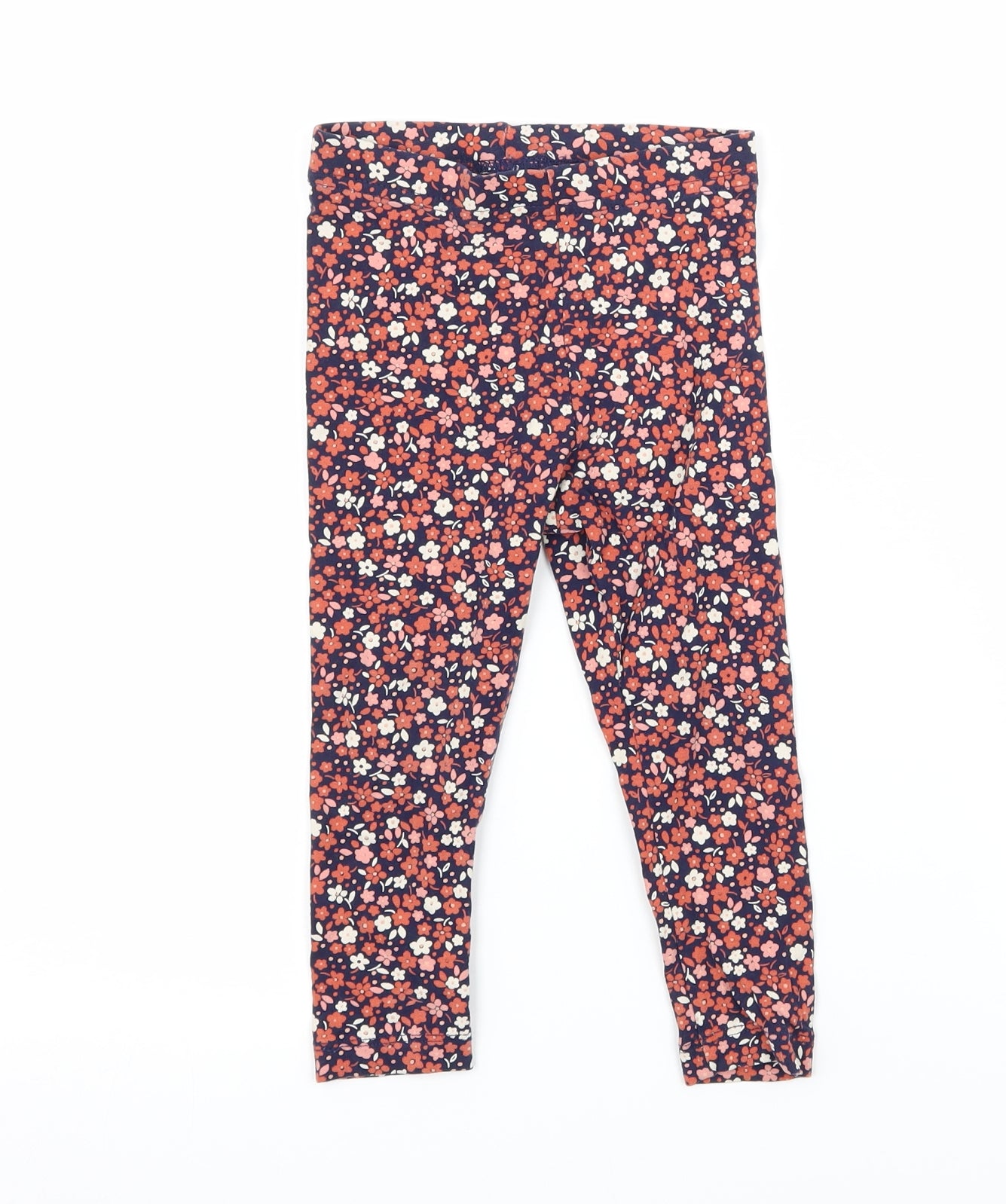 George Girls Orange Floral Jersey Jogger Trousers Size 18-24 Months