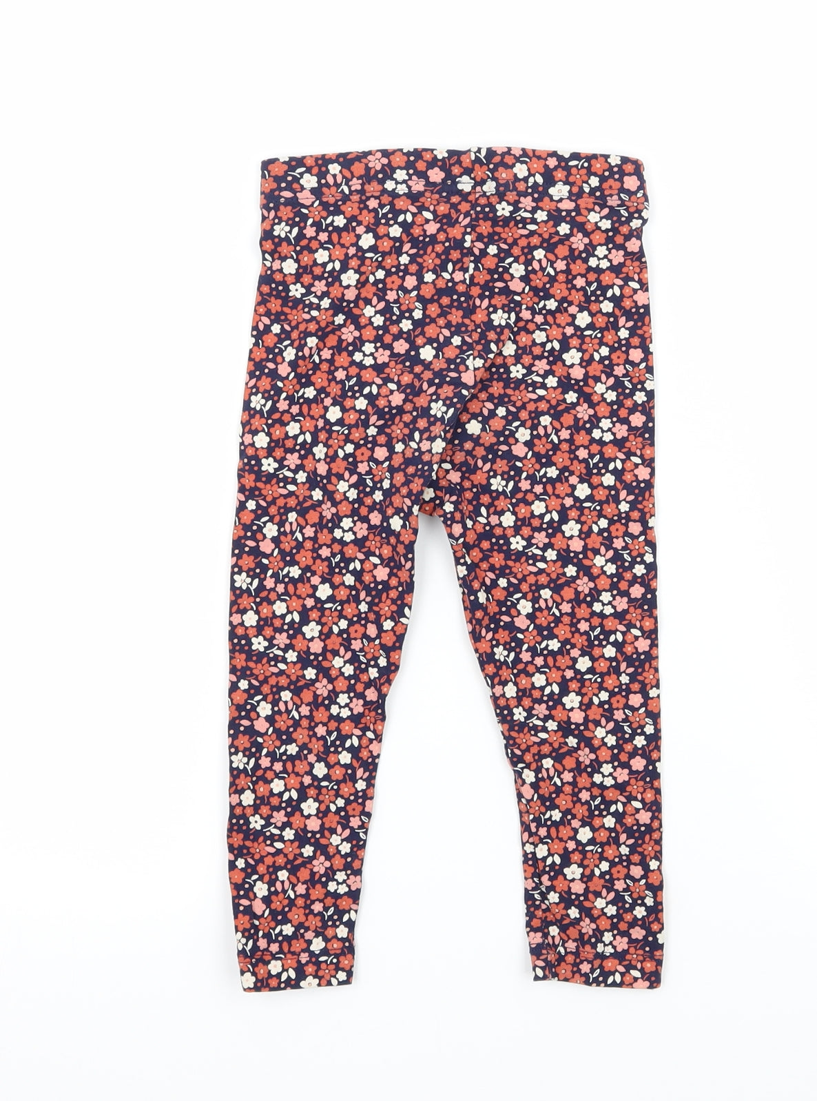 George Girls Orange Floral Jersey Jogger Trousers Size 18-24 Months