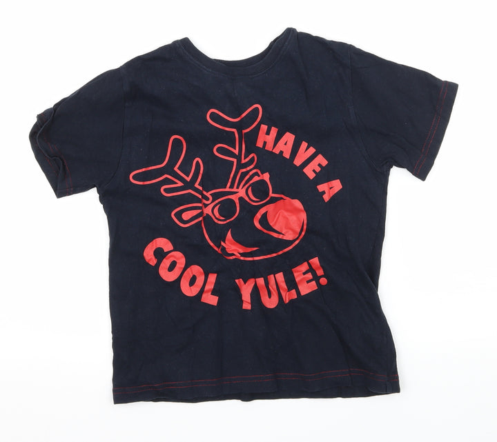 Rebel Boys Blue Jersey Basic T-Shirt Size 6-7 Years - Have a cool yule!