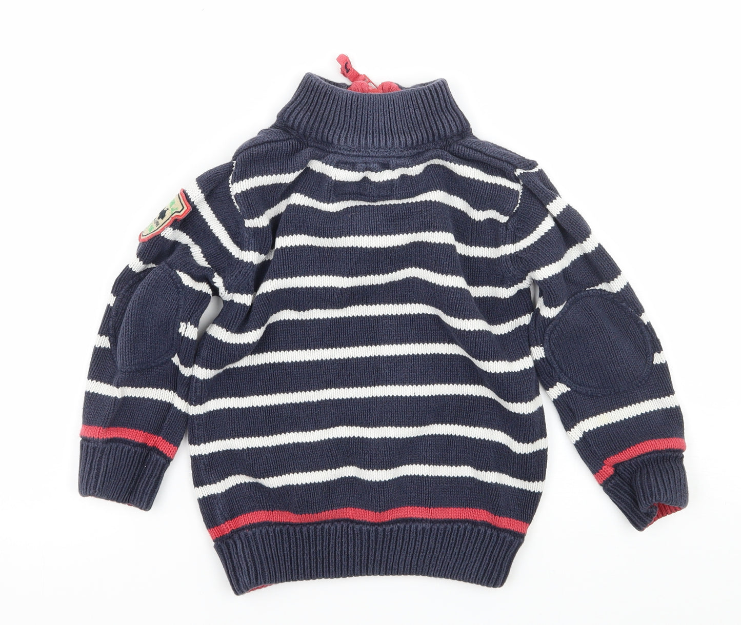 Debenhams Boys Blue Striped Knit Pullover Jumper Size 3-4 Years
