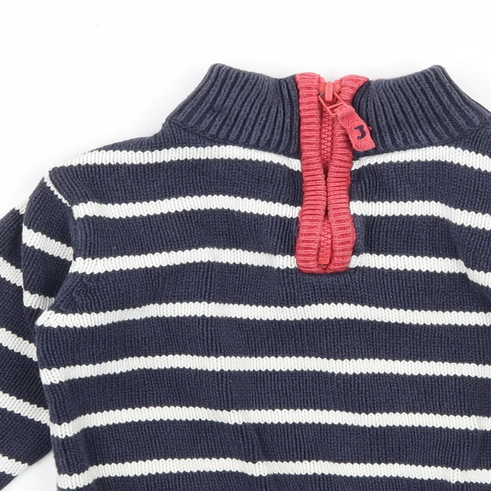 Debenhams Boys Blue Striped Knit Pullover Jumper Size 3-4 Years