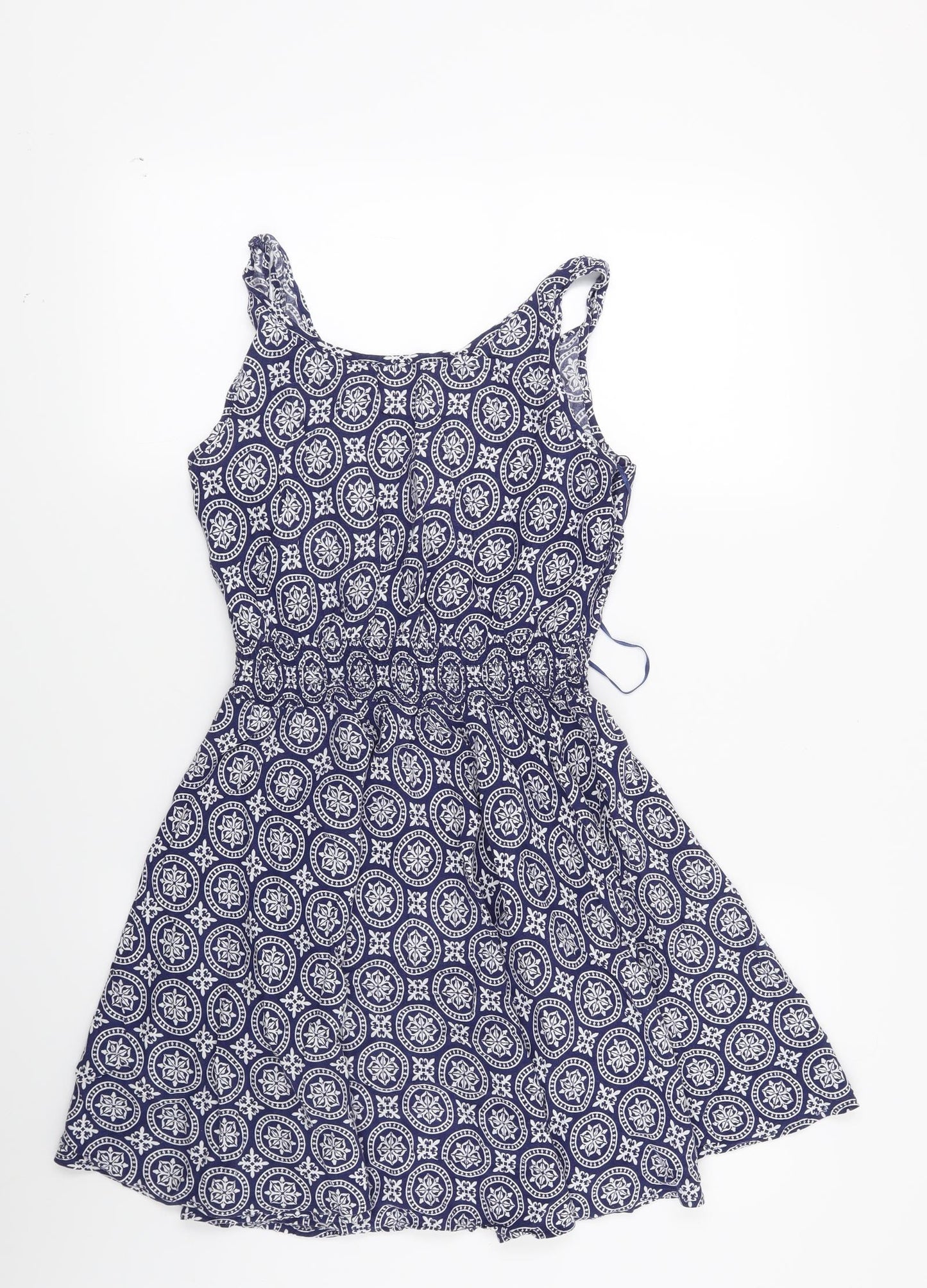 Papaya Womens Blue Floral Rayon A-Line  Size 10