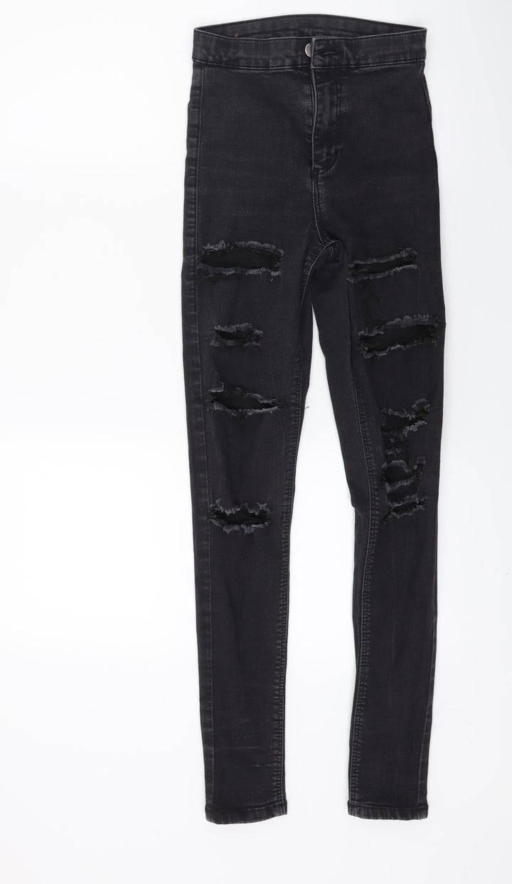 Topshop Womens Black Denim Skinny Jeans Size 25 in L26 in