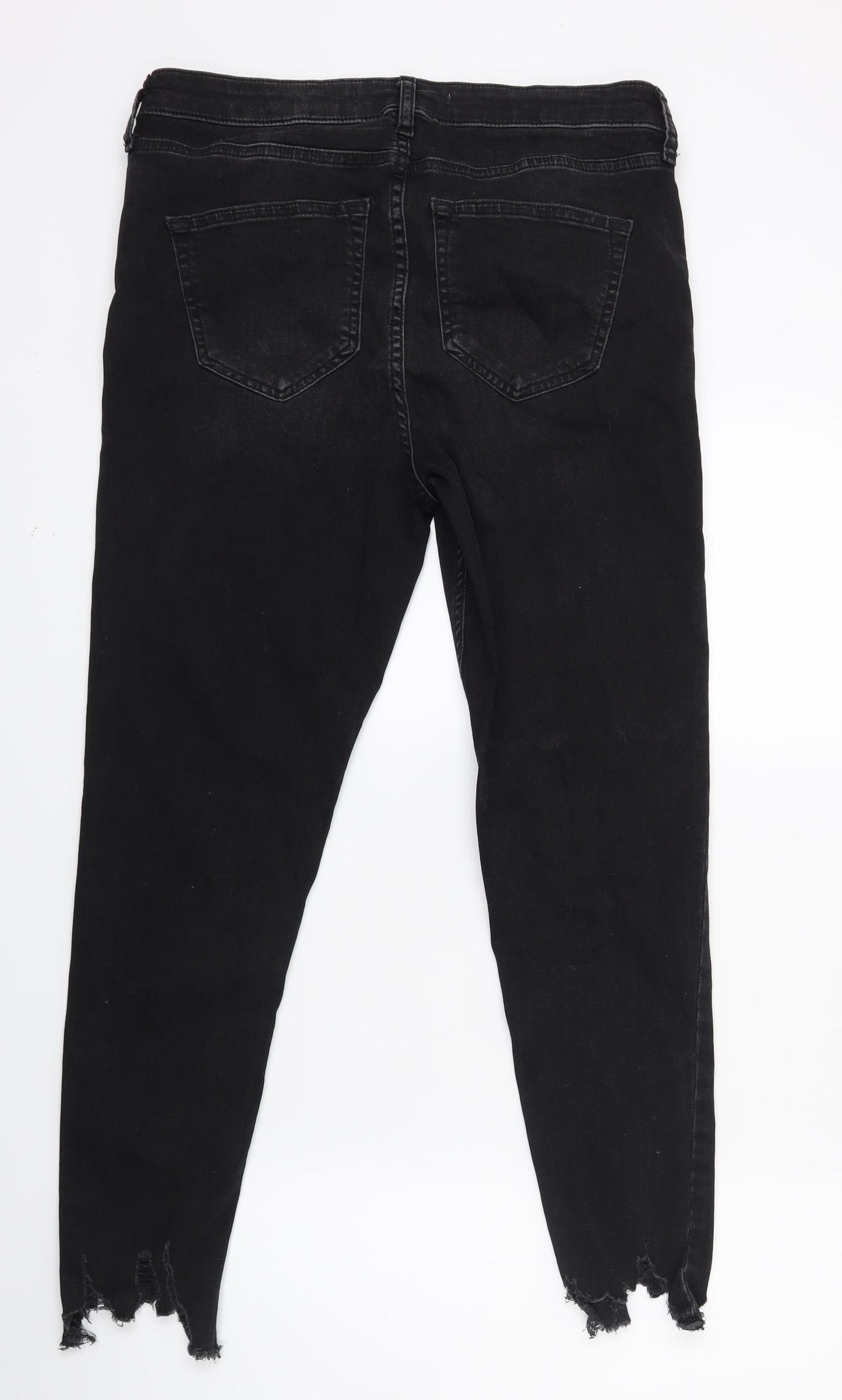 George Womens Black  Denim Skinny Jeans Size 14 L25 in