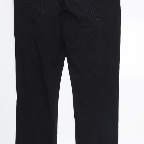 George Womens Black  Denim Straight Jeans Size 16 L27 in