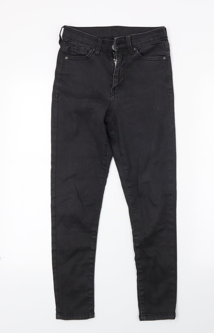 Topshop Womens Black Denim Skinny Jeans Size 25 in L23 in