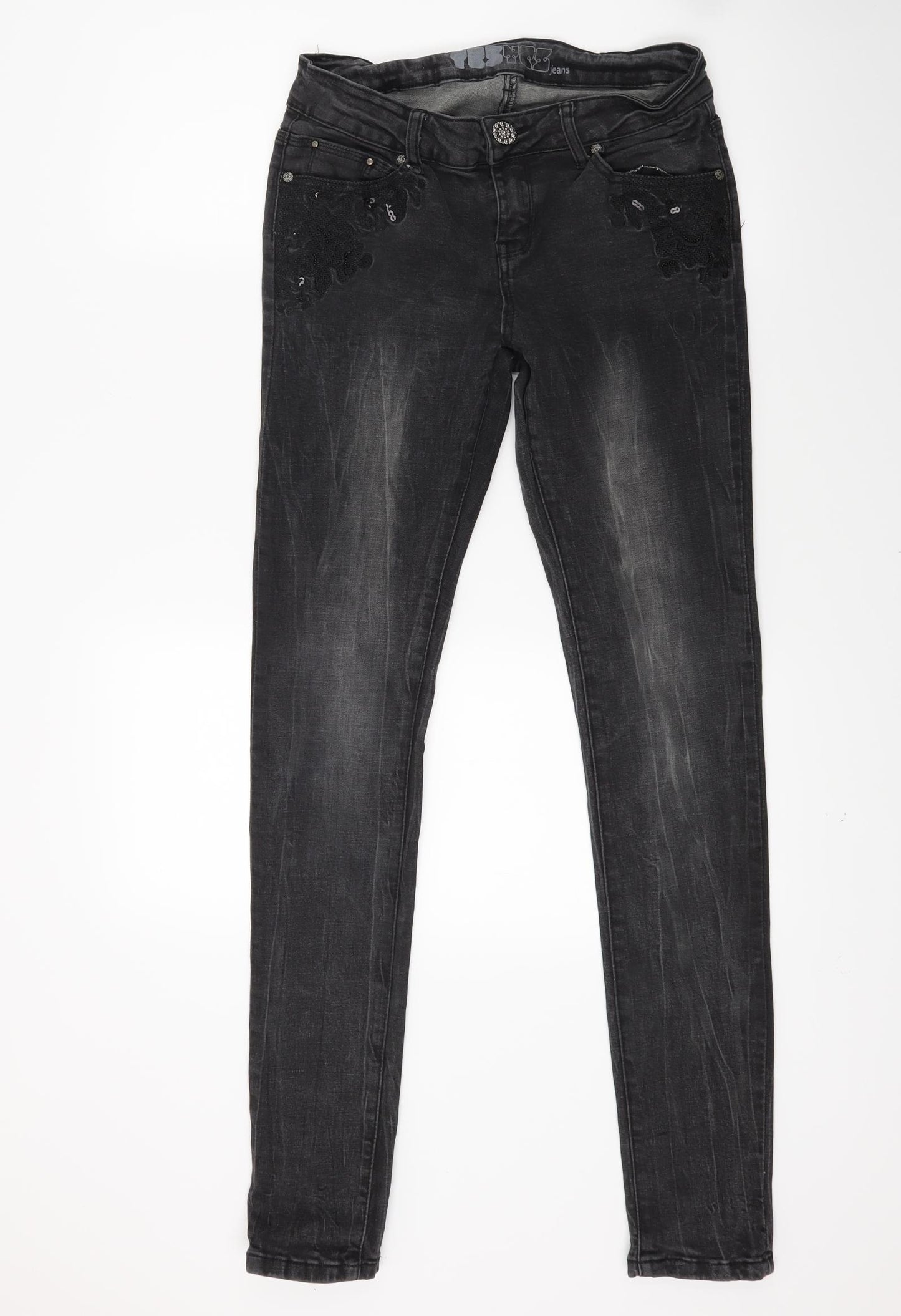 yes yes Womens Black  Denim Skinny Jeans Size 12 L30 in