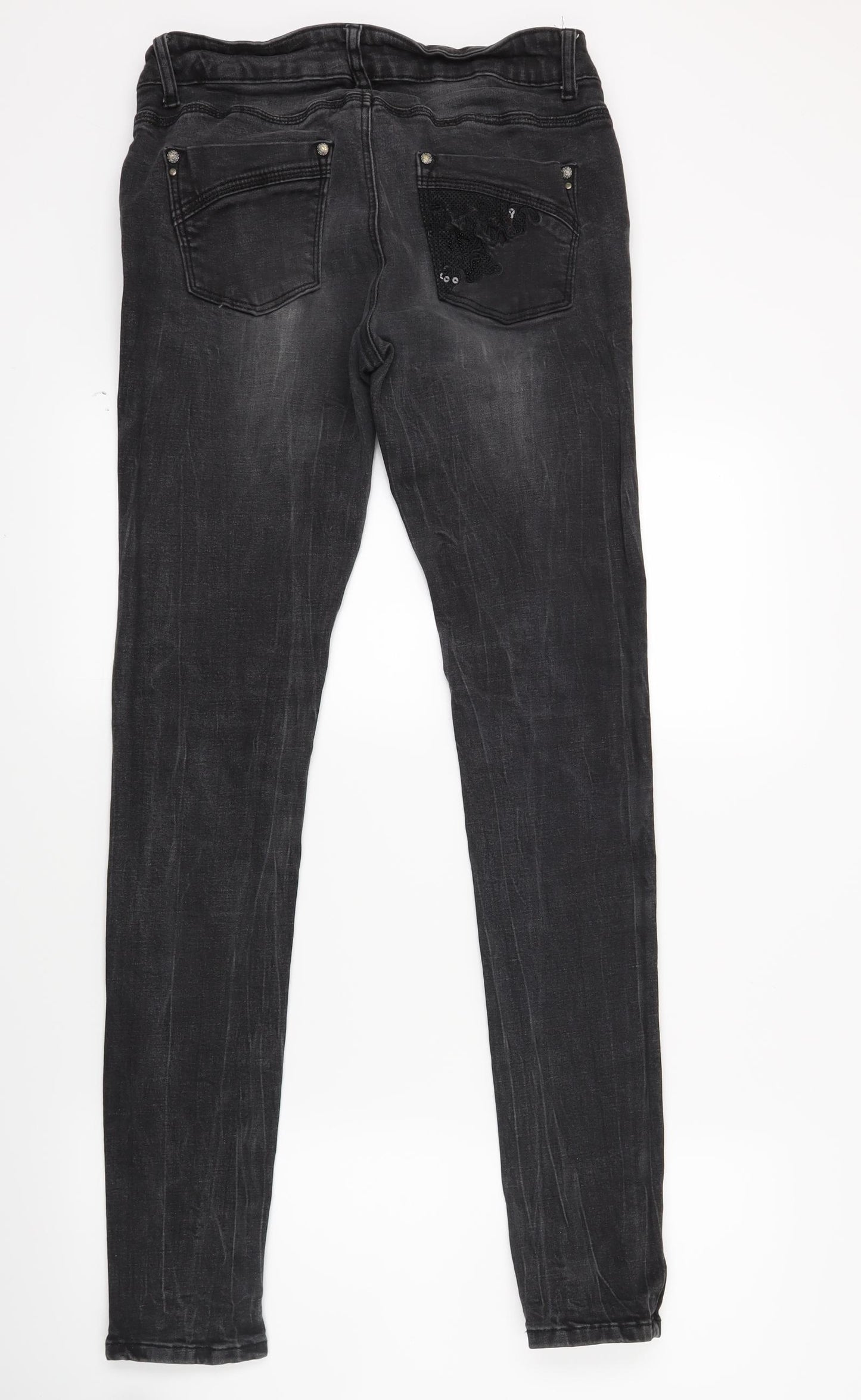 yes yes Womens Black  Denim Skinny Jeans Size 12 L30 in