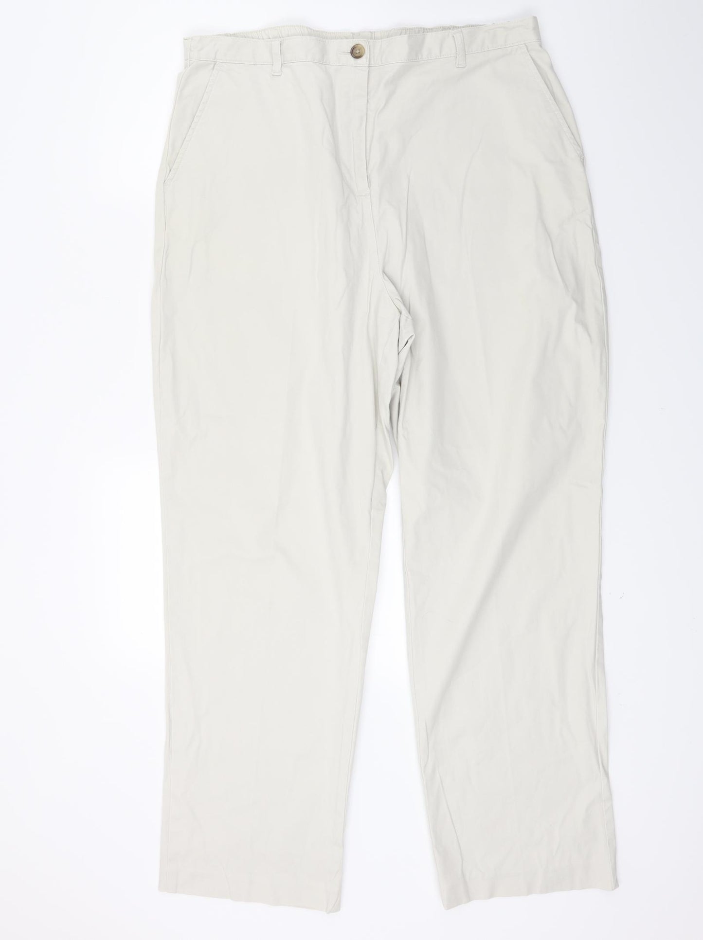 Lands end Womens White   Chino Trousers Size 18 L25 in