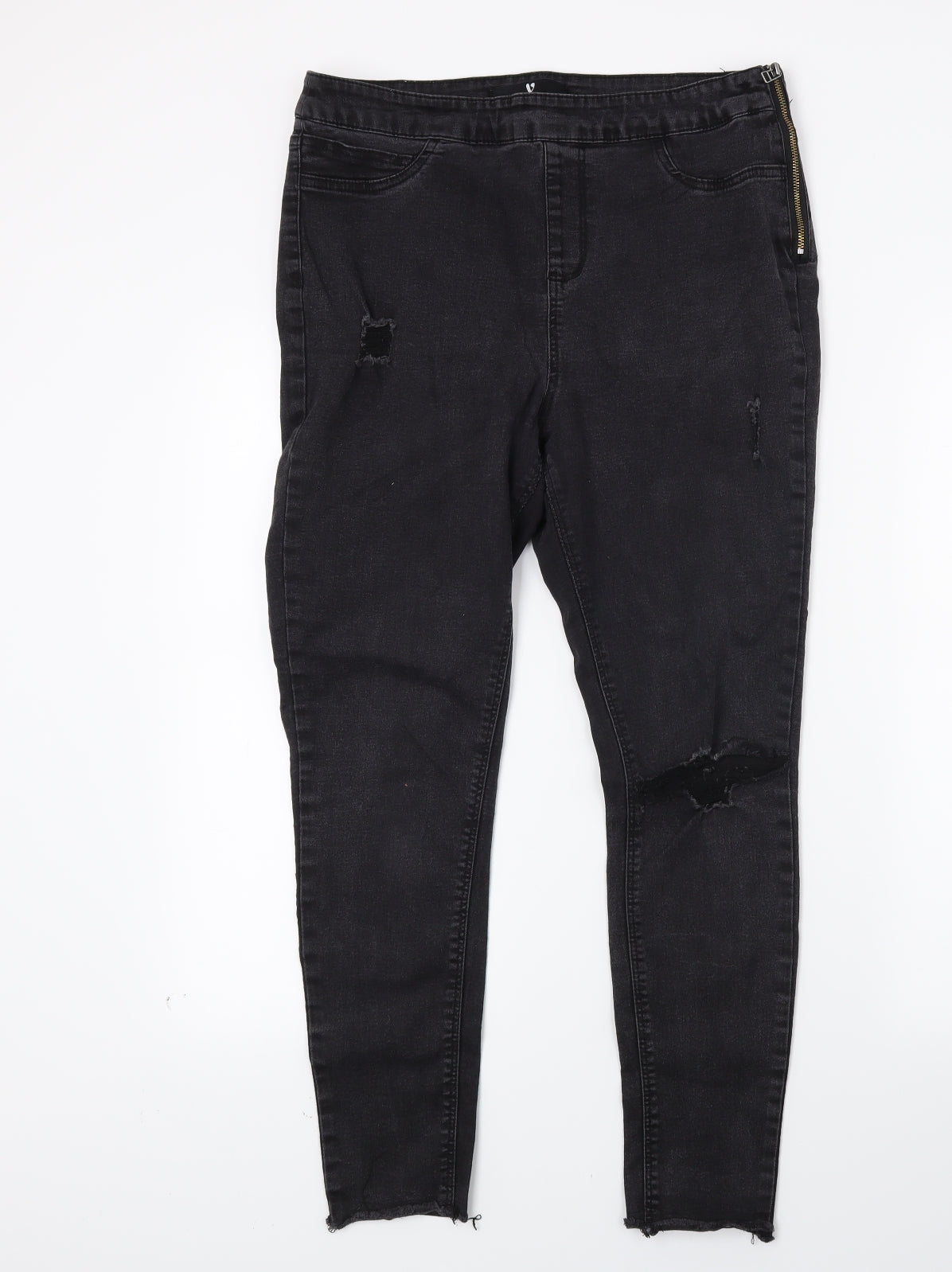 Very Womens Black  Denim Skinny Jeans Size 14 L23 in