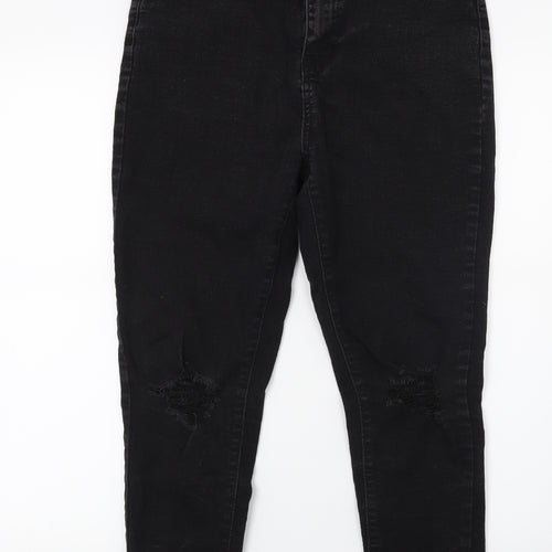 Boohoo Womens Black  Denim Skinny Jeans Size 12 L23 in