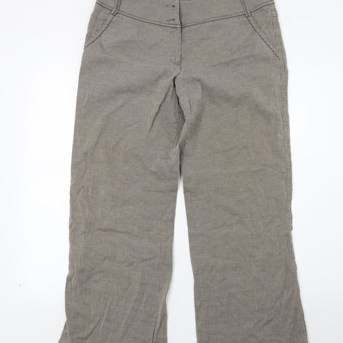 Olsen Womens Brown Striped  Trousers  Size 14 L26 in