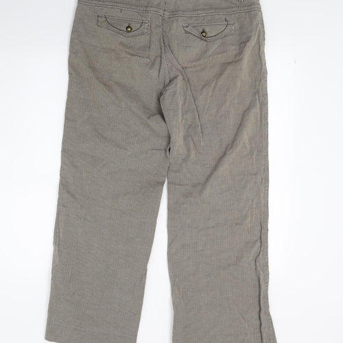 Olsen Womens Brown Striped  Trousers  Size 14 L26 in