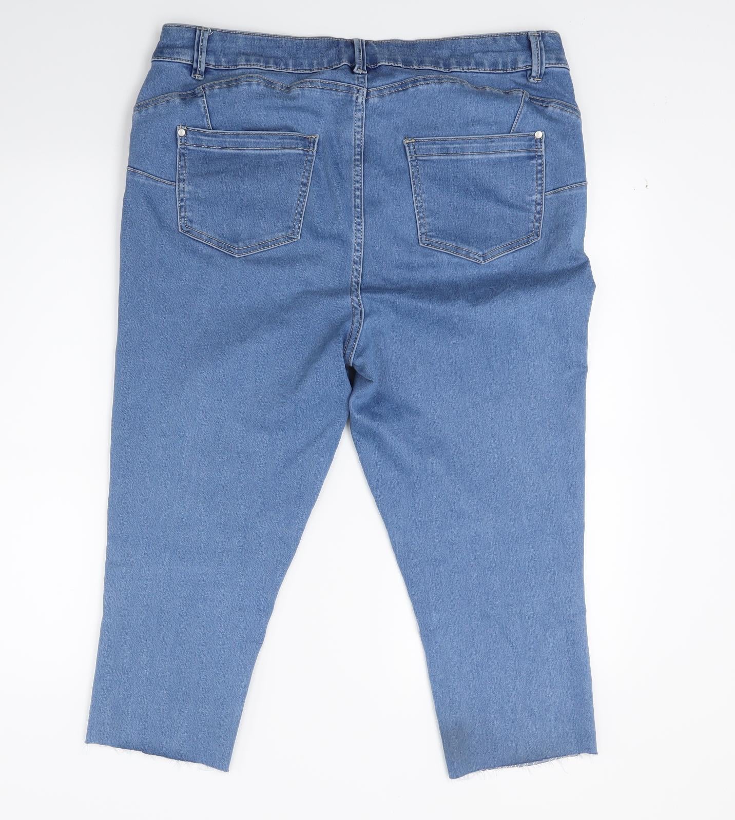 Nutmeg Womens Blue  Denim Cropped Jeans Size 16 L20 in
