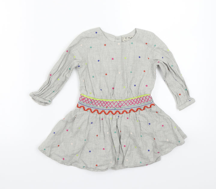 NEXT Girls Grey Polka Dot  A-Line  Size 12 Months