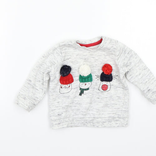 F&F Girls Grey   Pullover Jumper Size 3-6 Months