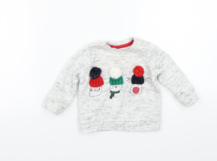 F&F Girls Grey Pullover Jumper Size 3-6 Months