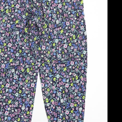 H&M Womens Blue Floral  Trousers  Size 14 L24 in