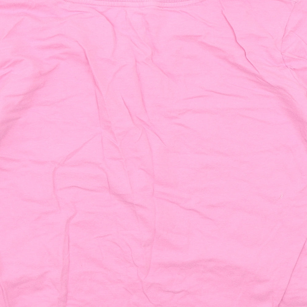lounge & sleep Womens Pink Floral  Basic T-Shirt Size 12