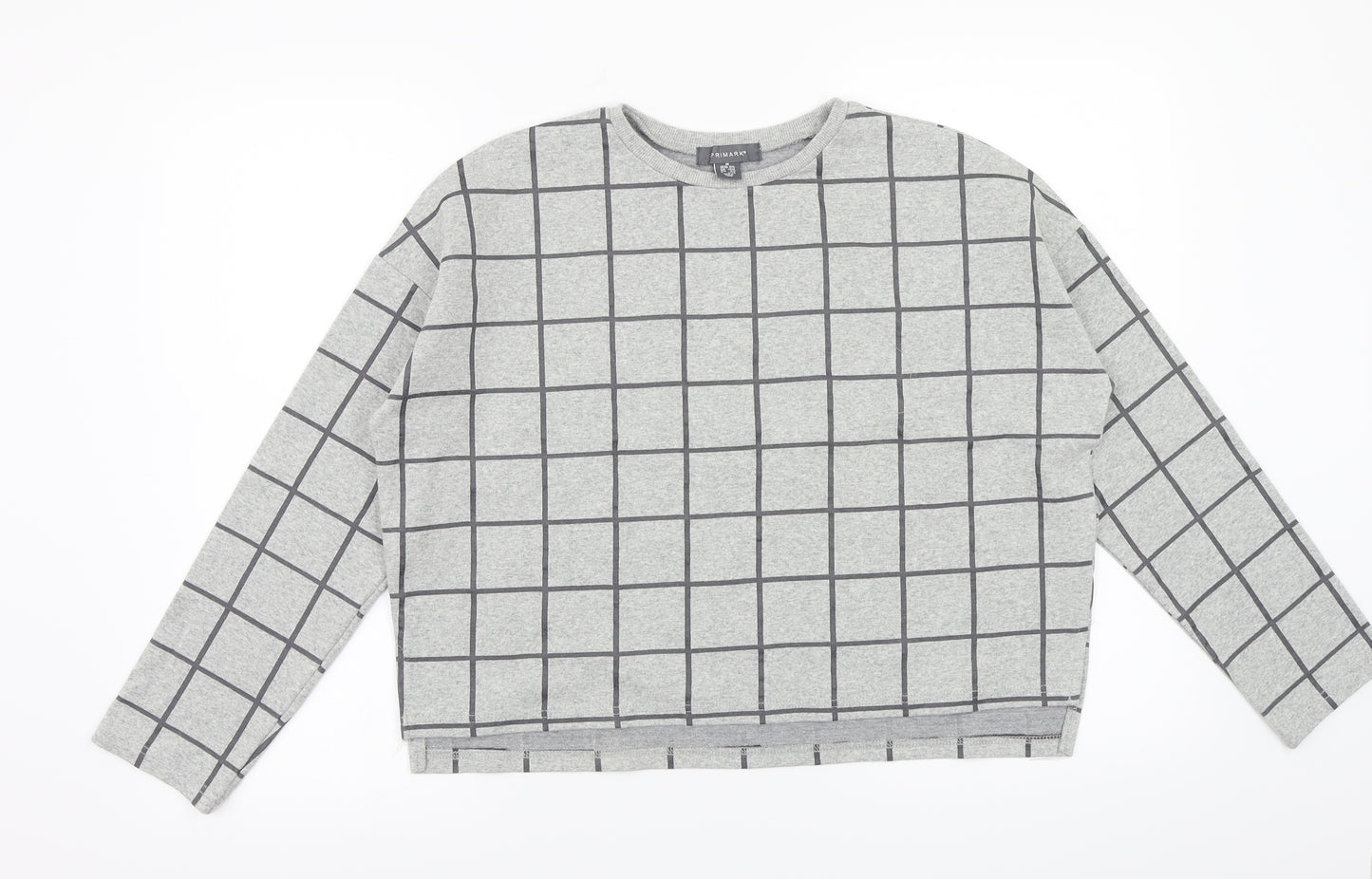 Primark Womens Grey Check  Pullover Jumper Size M