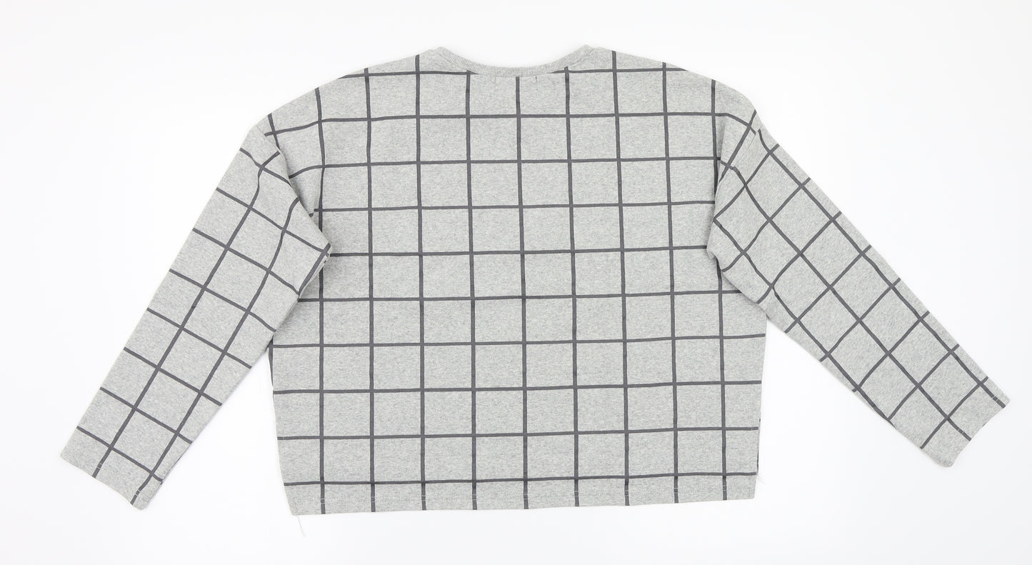 Primark Womens Grey Check  Pullover Jumper Size M