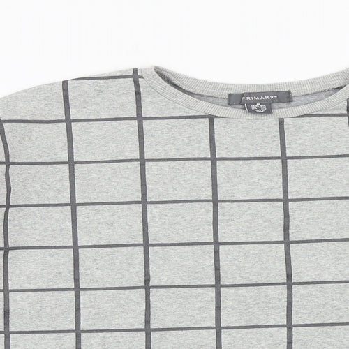 Primark Womens Grey Check  Pullover Jumper Size M
