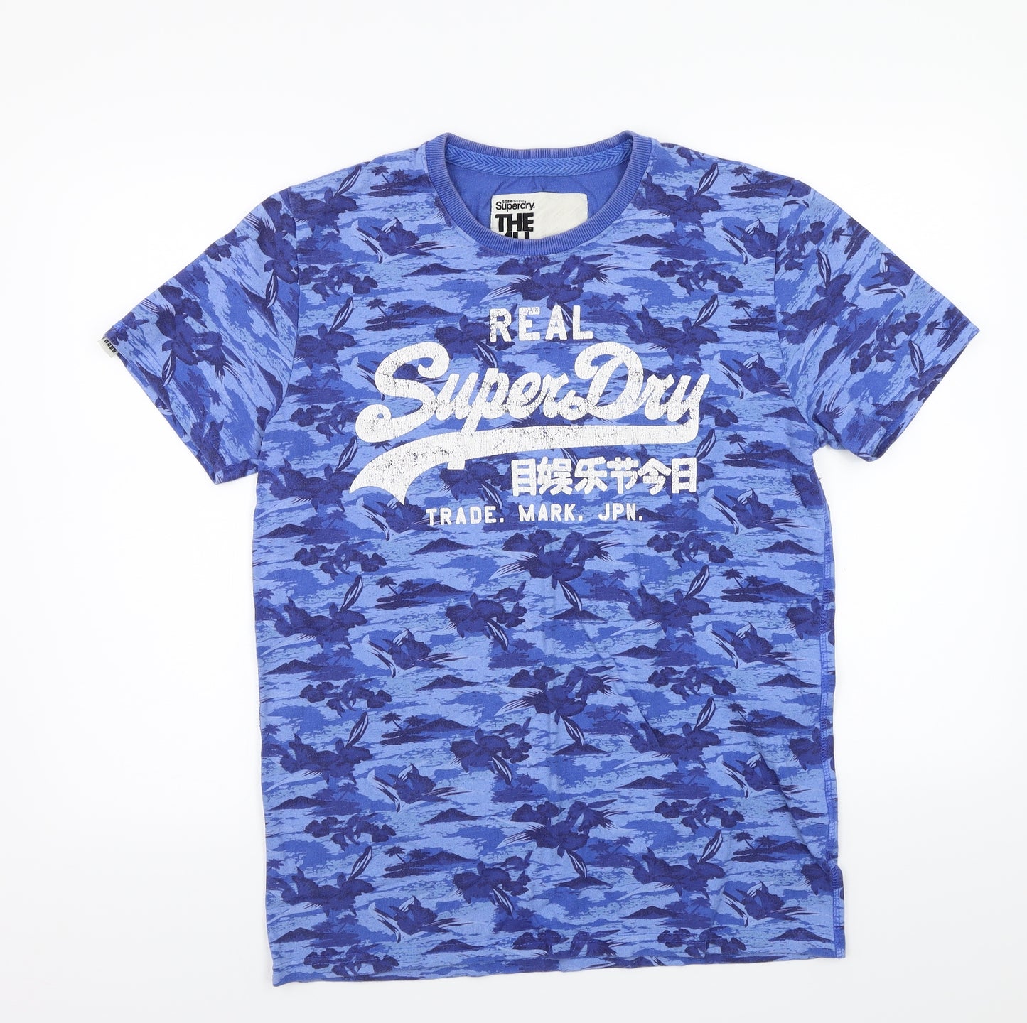 Superdry Mens Blue Floral   T-Shirt Size L