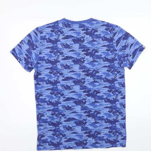 Superdry Mens Blue Floral   T-Shirt Size L