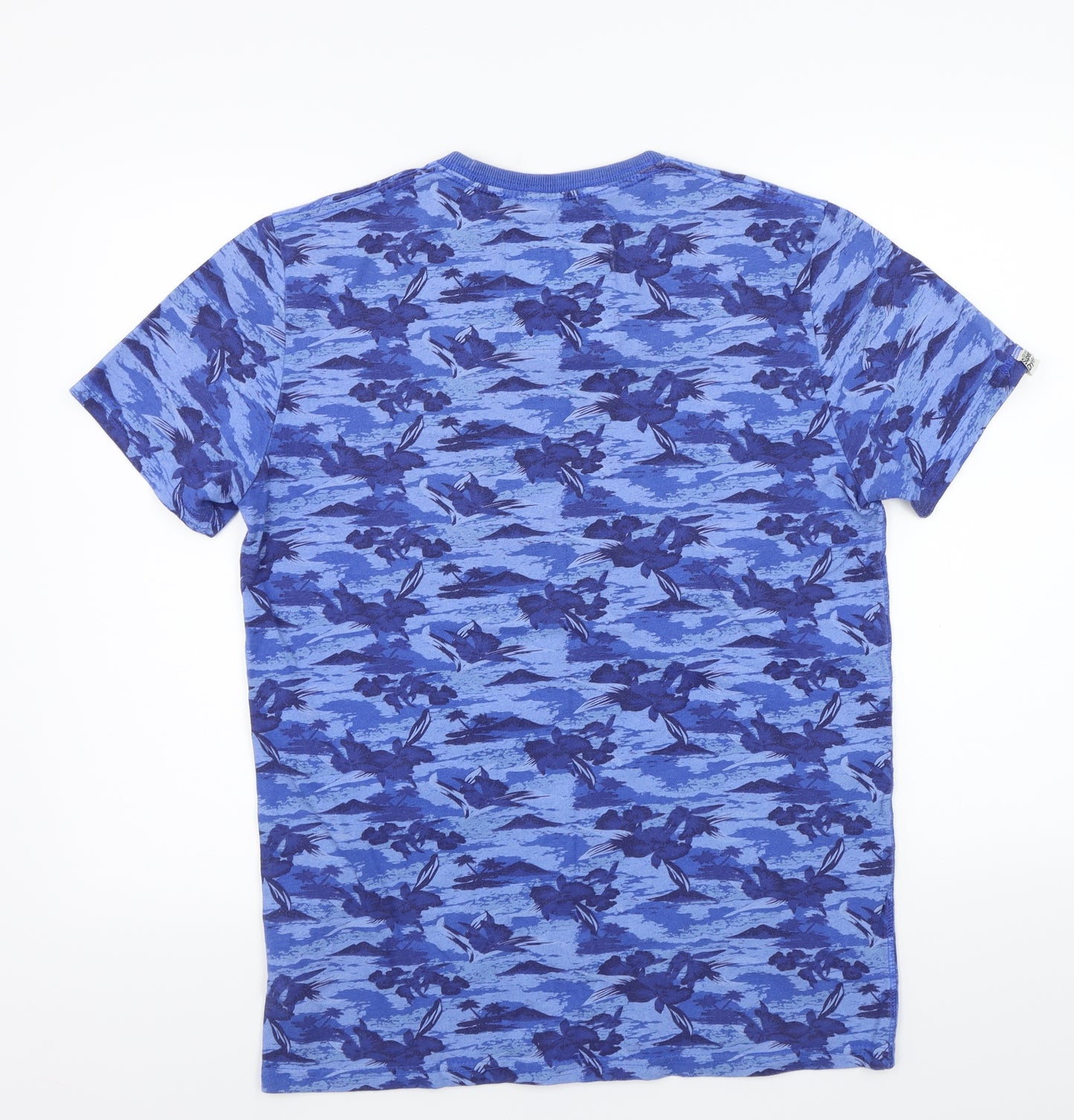 Superdry Mens Blue Floral   T-Shirt Size L