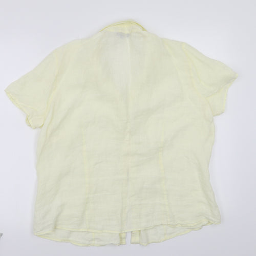 Lands end Womens Yellow   Basic Button-Up Size L