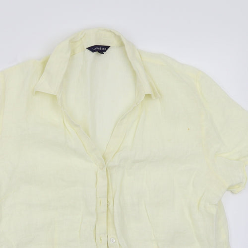 Lands end Womens Yellow   Basic Button-Up Size L