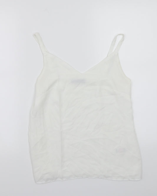 Front view of F&F women’s white basic tank, size UK 10