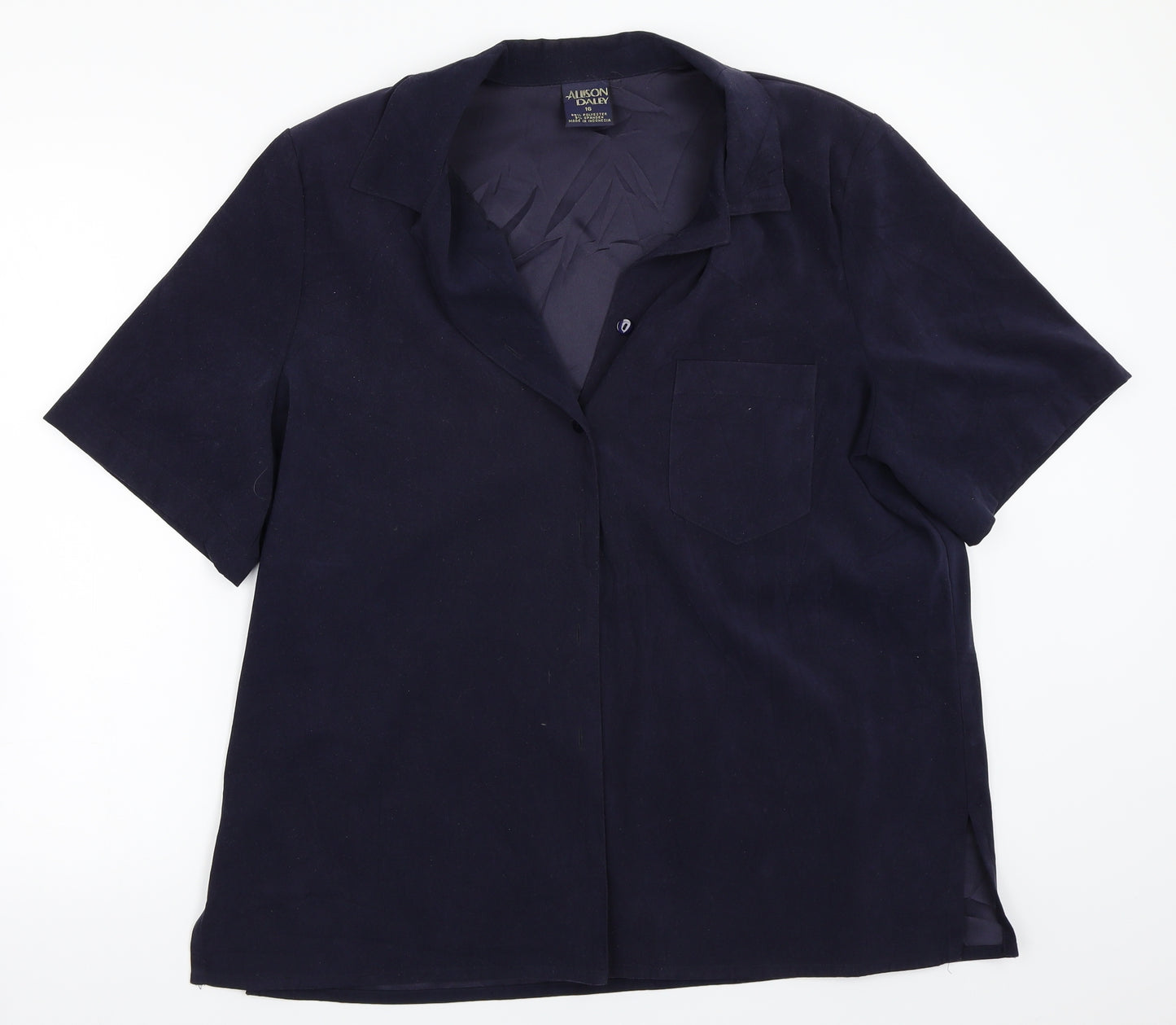 Allison Daley Womens Blue   Basic Button-Up Size 16