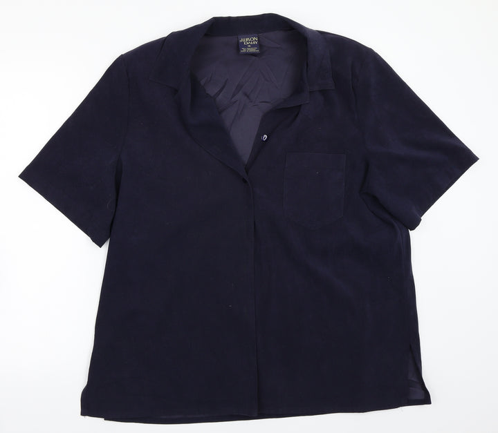 Allison Daley Womens Blue   Basic Button-Up Size 16