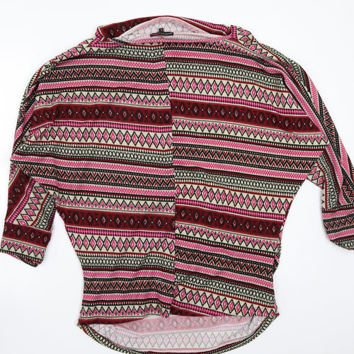 Outfitters Womens Pink Striped  Pullover Jumper Size L