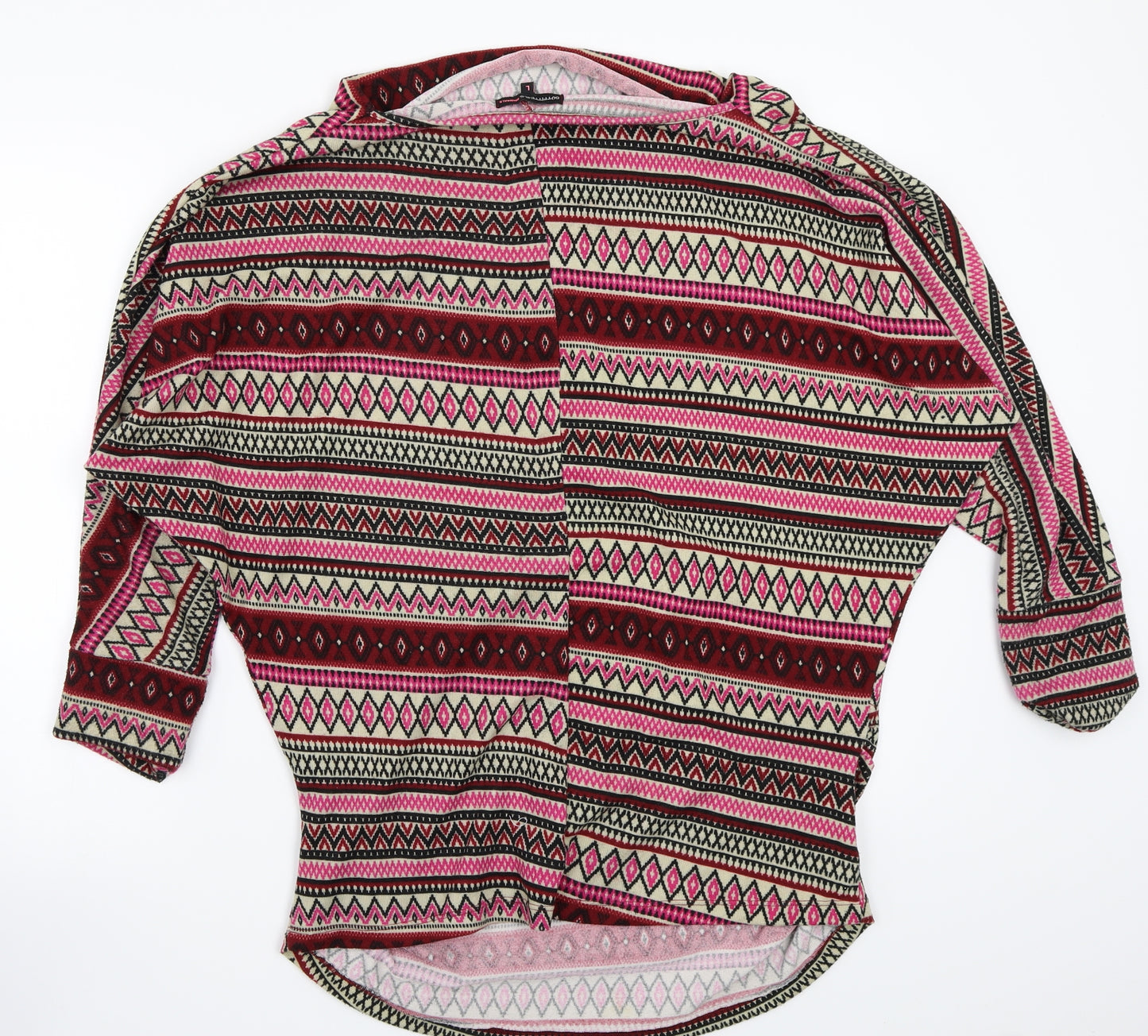 Outfitters Womens Pink Striped  Pullover Jumper Size L