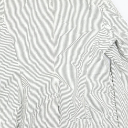 Boden Womens White Striped  Jacket Suit Jacket Size 14