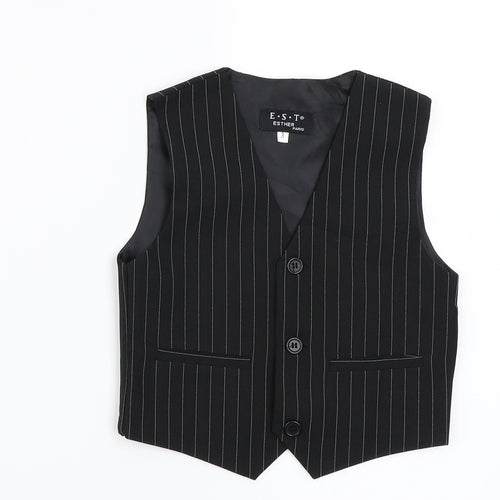 EST Boys Black Striped  Jacket Waistcoat Size 3 Years