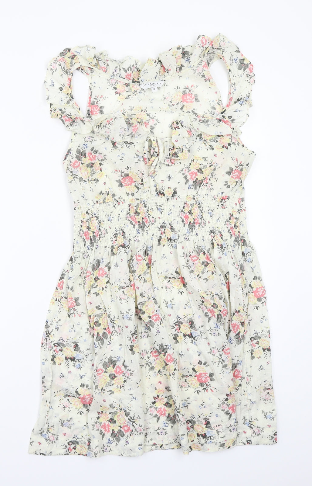 Newlook Womens White Floral  A-Line  Size 12