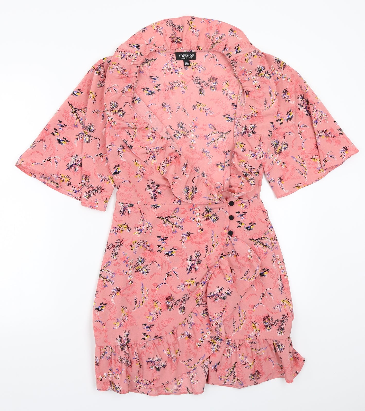 Topshop Womens Pink Floral  A-Line  Size 8