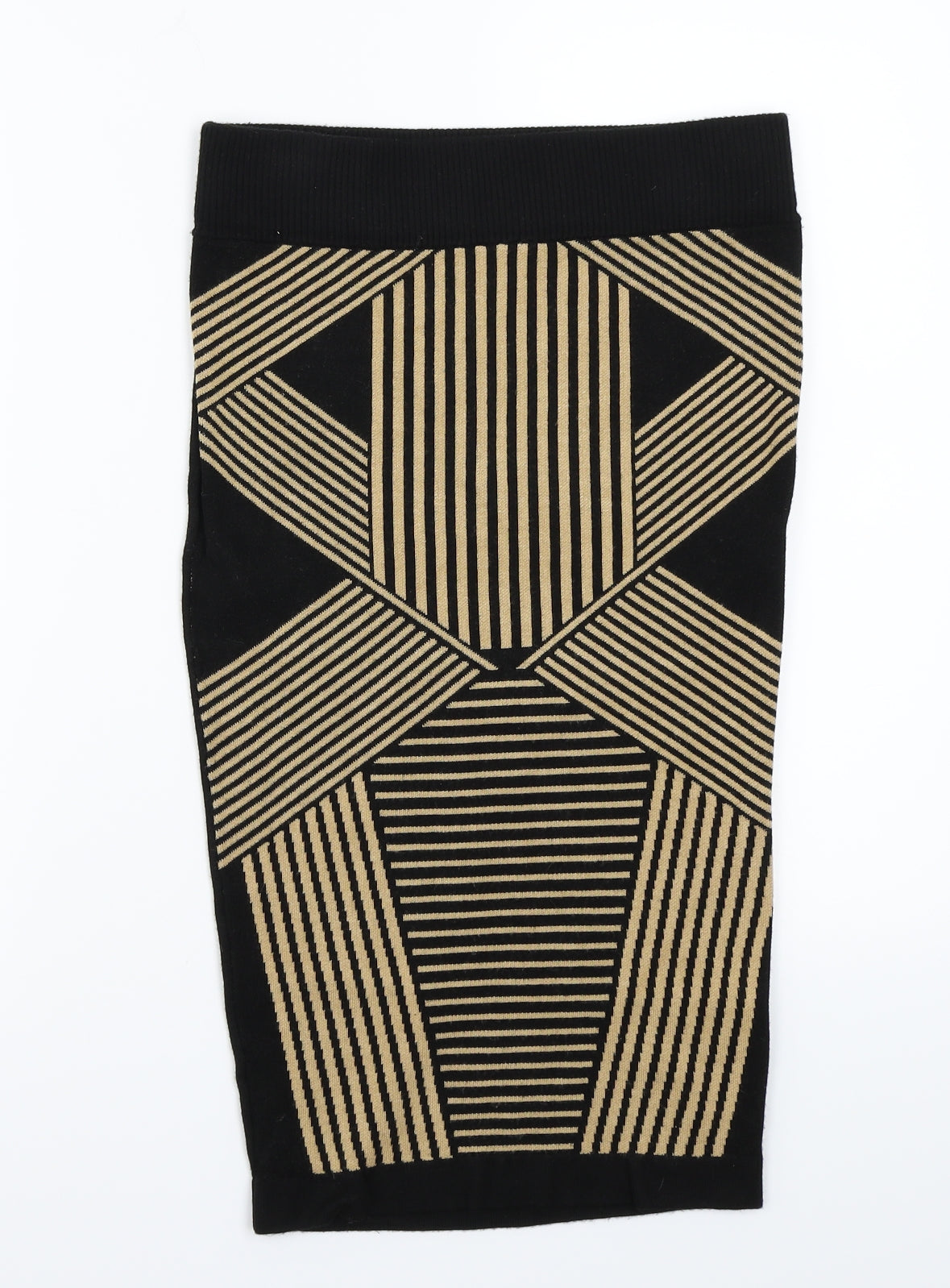 River Island Womens Black Geometric  A-Line Skirt Size 10