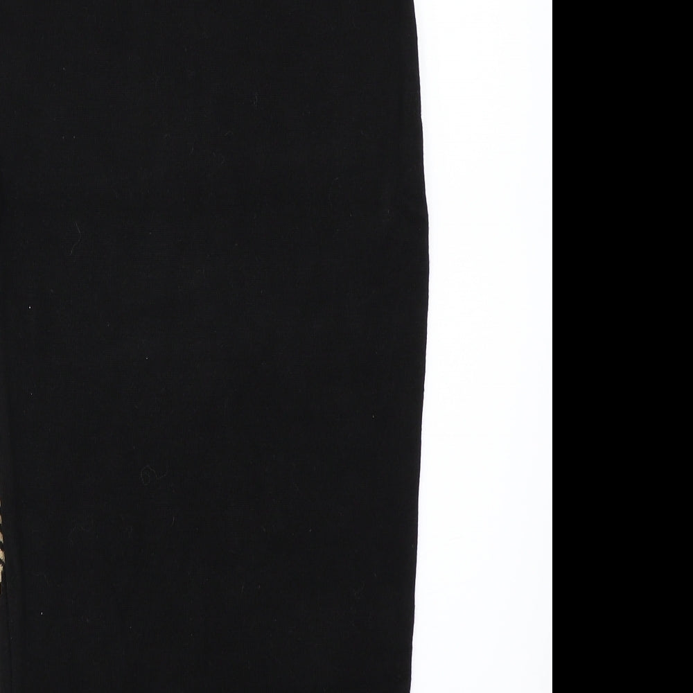 River Island Womens Black Geometric  A-Line Skirt Size 10